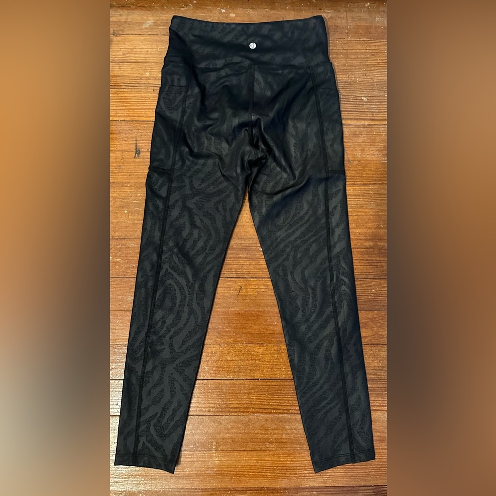 BALLY leggings Workout pants leggings fitness stretchy black zebra M gym/yoga